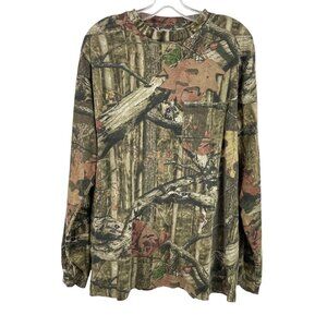 Mossy Oak Shirt Mens Size Medium Camouflage Crewneck Long Sleeve Hunting